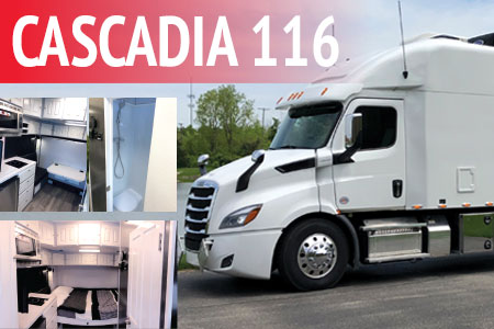 White Cascadia 116 truck and interior